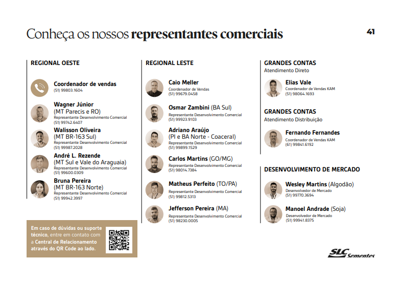 representantes comerciais SLC Sementes 